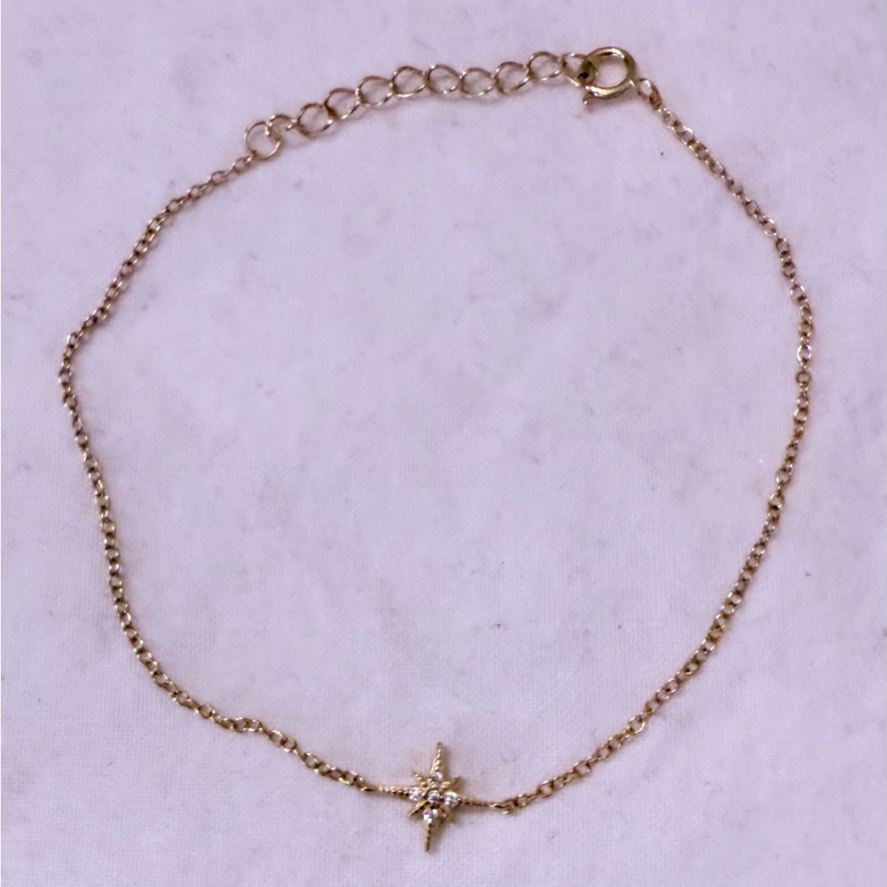 Gold Sterling Silver Moissanite Star Bracelet